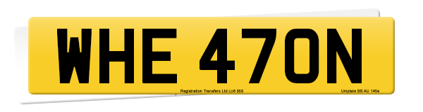 Registration number WHE 470N